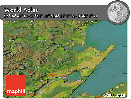 Satellite Map of the Area around 57° 46' 59" N, 4° 10' 30" W