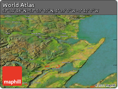 Satellite Map of the Area around 57° 46' 59" N, 4° 10' 30" W