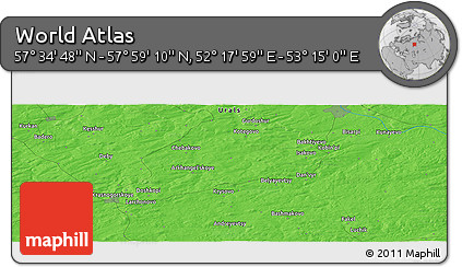 Political Panoramic Map of the Area around 57° 46' 59" N, 52° 46' 29" E