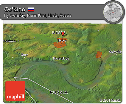 Satellite 3D Map of Os'kino