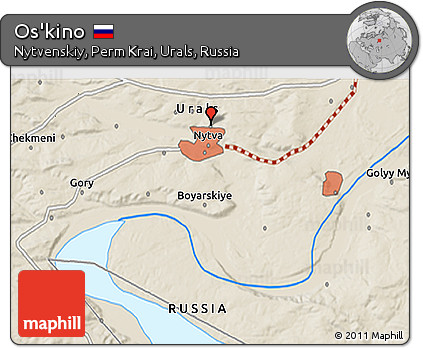 Shaded Relief 3D Map of Os'kino