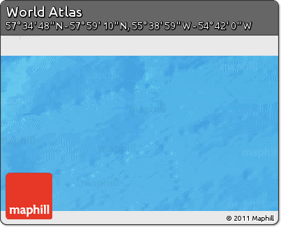 Shaded Relief 3D Map of the Area around 57° 46' 59" N, 55° 10' 29" W
