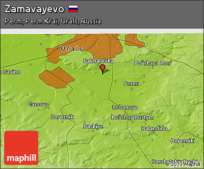 Physical 3D Map of Zamavayevo