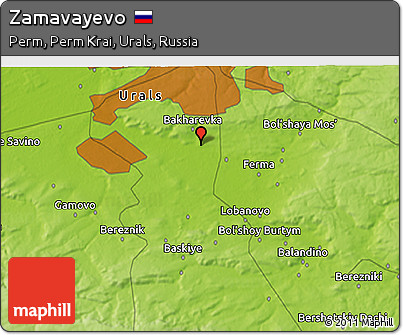 Physical 3D Map of Zamavayevo