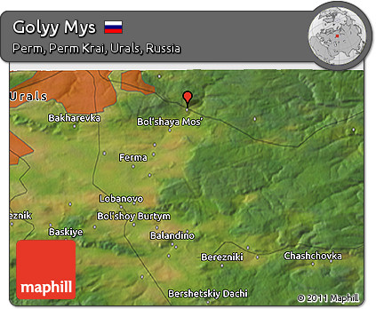 Satellite 3D Map of Golyy Mys