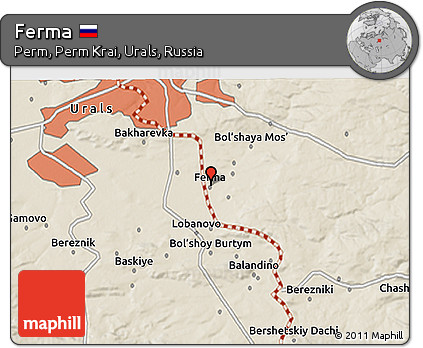 Shaded Relief 3D Map of Ferma