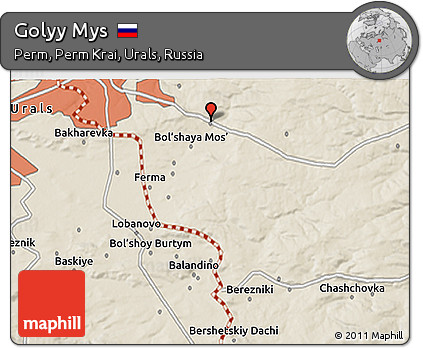 Shaded Relief 3D Map of Golyy Mys