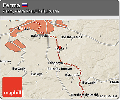 Shaded Relief 3D Map of Ferma