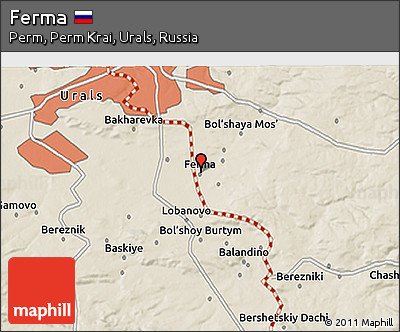 Shaded Relief 3D Map of Ferma