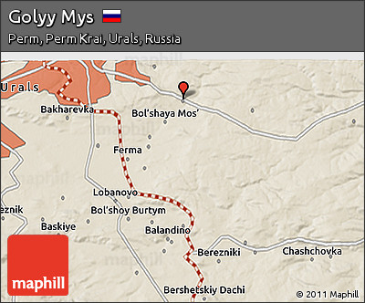 Shaded Relief 3D Map of Golyy Mys