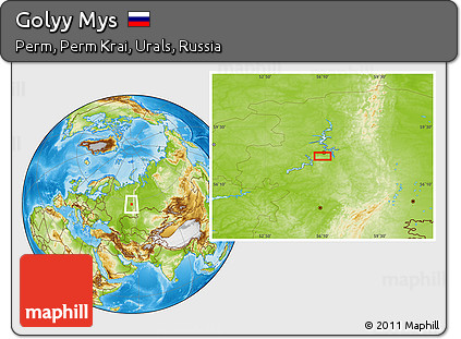 Physical Location Map of Golyy Mys