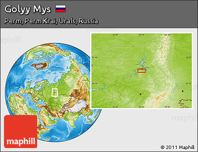 Physical Location Map of Golyy Mys