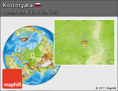 Physical Location Map of Kostoryata