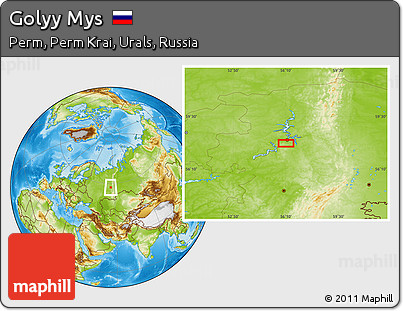 Physical Location Map of Golyy Mys