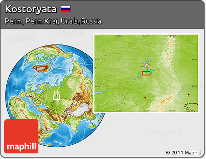 Physical Location Map of Kostoryata