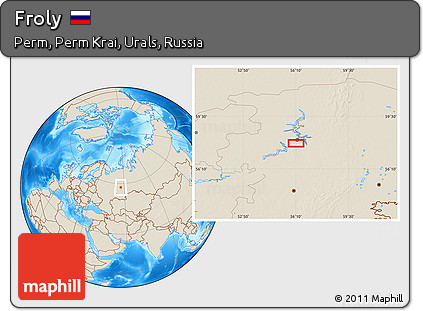Shaded Relief Location Map of Froly