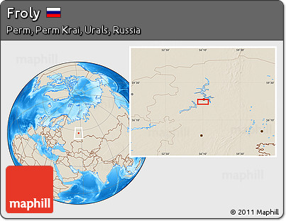 Shaded Relief Location Map of Froly