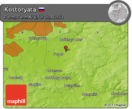 Physical Map of Kostoryata