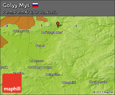 Physical Map of Golyy Mys