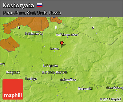 Physical Map of Kostoryata