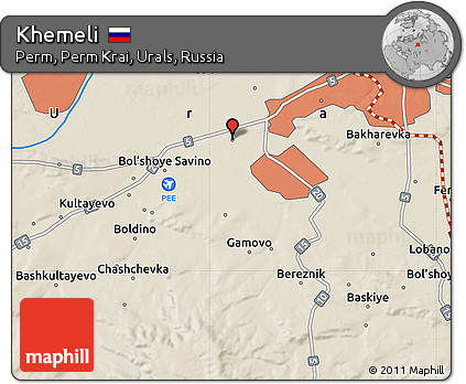Shaded Relief Map of Khemeli