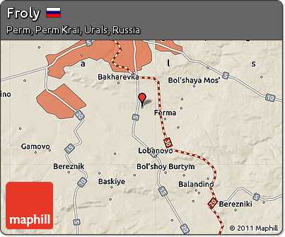 Shaded Relief Map of Froly