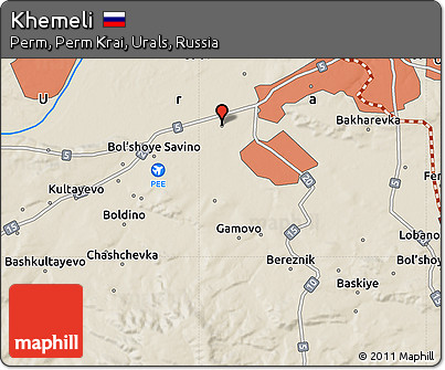 Shaded Relief Map of Khemeli