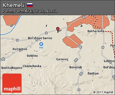 Shaded Relief Map of Khemeli