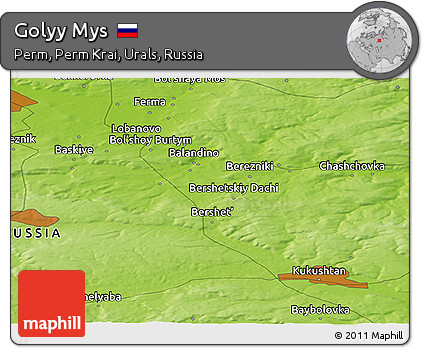 Physical Panoramic Map of Golyy Mys