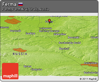 Physical Panoramic Map of Ferma