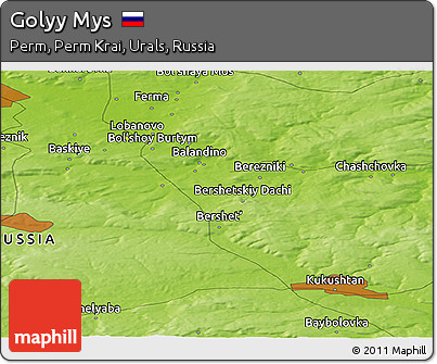 Physical Panoramic Map of Golyy Mys