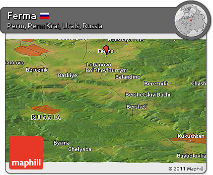 Satellite Panoramic Map of Ferma