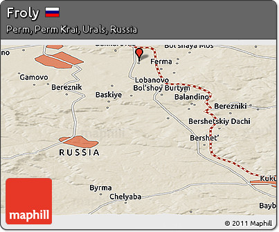 Shaded Relief Panoramic Map of Froly