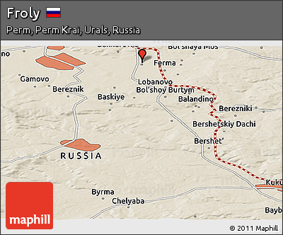 Shaded Relief Panoramic Map of Froly
