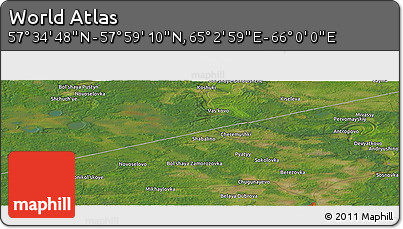 Satellite Panoramic Map of the Area around 57° 46' 59" N, 65° 31' 30" E