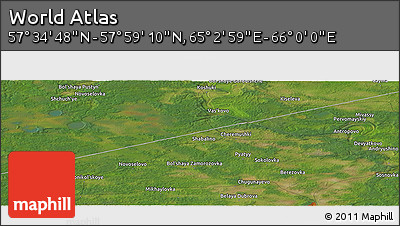 Satellite Panoramic Map of the Area around 57° 46' 59" N, 65° 31' 30" E