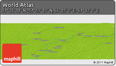 Physical Panoramic Map of the Area around 57° 46' 59" N, 67° 13' 29" E