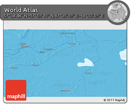 Political 3D Map of the Area around 57° 46' 59" N, 68° 4' 29" E
