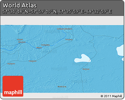 Political 3D Map of the Area around 57° 46' 59" N, 68° 4' 29" E