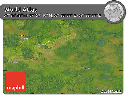 Satellite Map of the Area around 57° 46' 59" N, 68° 4' 29" E