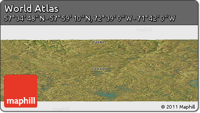 Satellite Panoramic Map of the Area around 57° 46' 59" N, 72° 10' 30" W