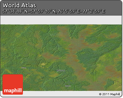 Satellite 3D Map of the Area around 57° 46' 59" N, 76° 34' 29" E
