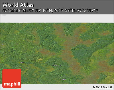 Satellite 3D Map of the Area around 57° 46' 59" N, 76° 34' 29" E
