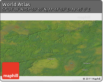 Satellite 3D Map of the Area around 57° 46' 59" N, 78° 16' 30" E