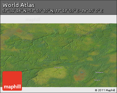 Satellite 3D Map of the Area around 57° 46' 59" N, 78° 16' 30" E