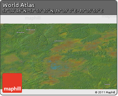 Satellite 3D Map of the Area around 57° 46' 59" N, 79° 7' 30" E