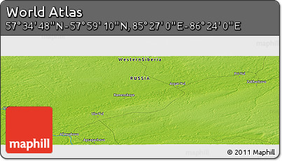 Physical Panoramic Map of the Area around 57° 46' 59" N, 85° 55' 30" E