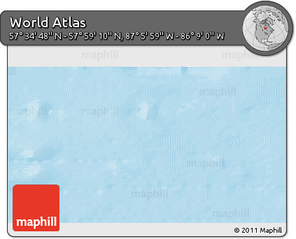 Physical 3D Map of the Area around 57° 46' 59" N, 86° 37' 30" W