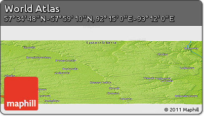 Physical Panoramic Map of the Area around 57° 46' 59" N, 92° 43' 29" E