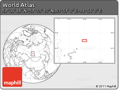 Blank Location Map of the Area around 57° 46' 59" N, 94° 25' 30" E